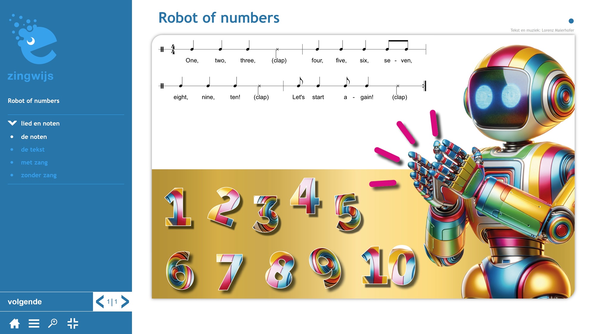 Robot of numbers